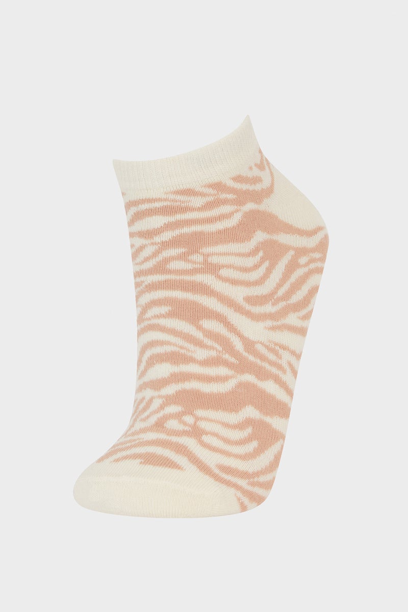 DeFacto Multicolour Woman Woman Animal Print 3 Piece Cotton Ankle Socks Casual - Image 4